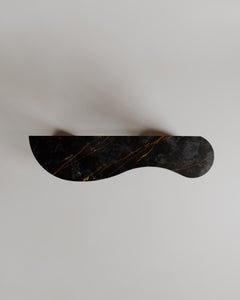 Limited Edition, Black Marble Stone Curved Organic Dune Console, Esther Knopfler