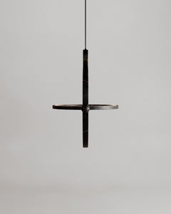 Limited Edition, Black Marble Stone Ring-Shaped Gaïa Lamp By Esther Knopfler