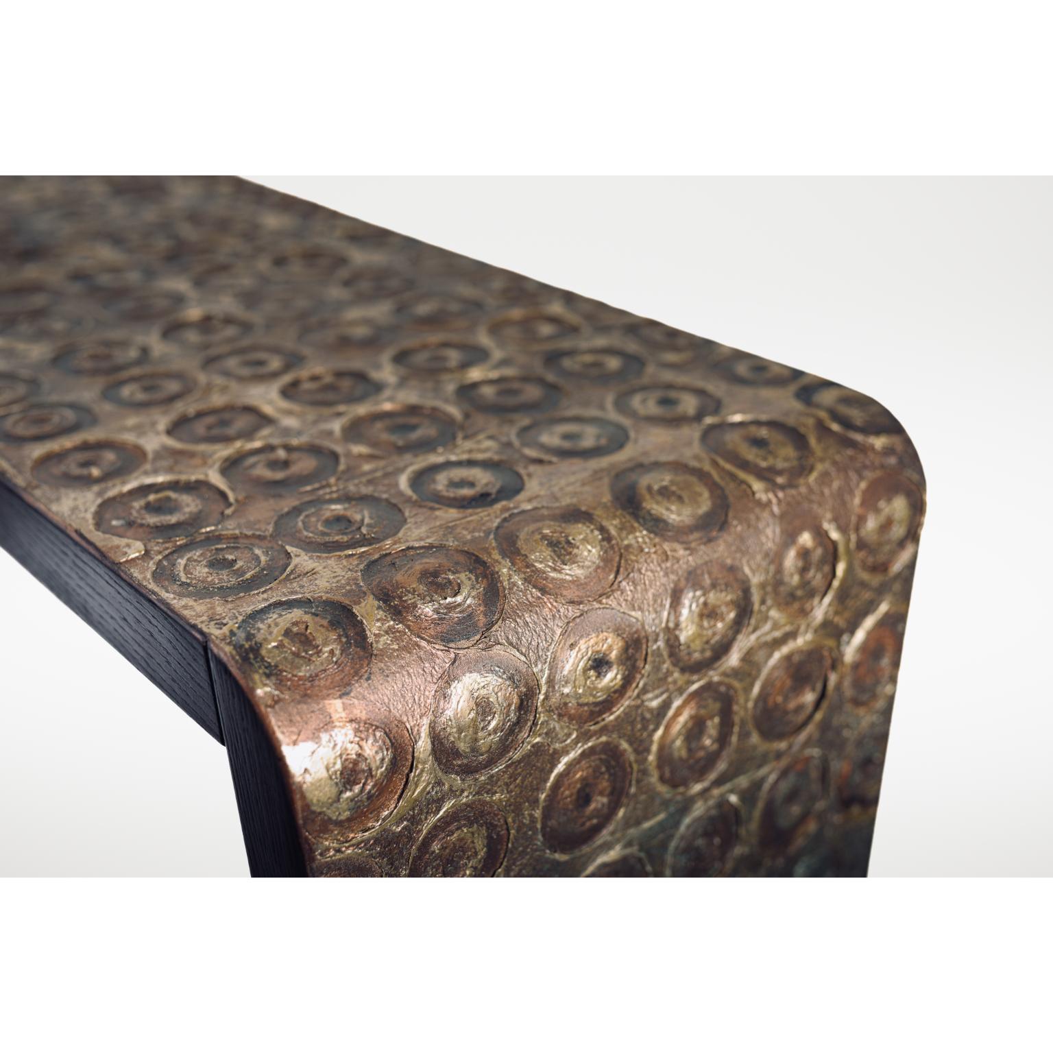 Post-Modern Limited Edition Black Oak Wood Console by Bottega Nera Furniture For Sale