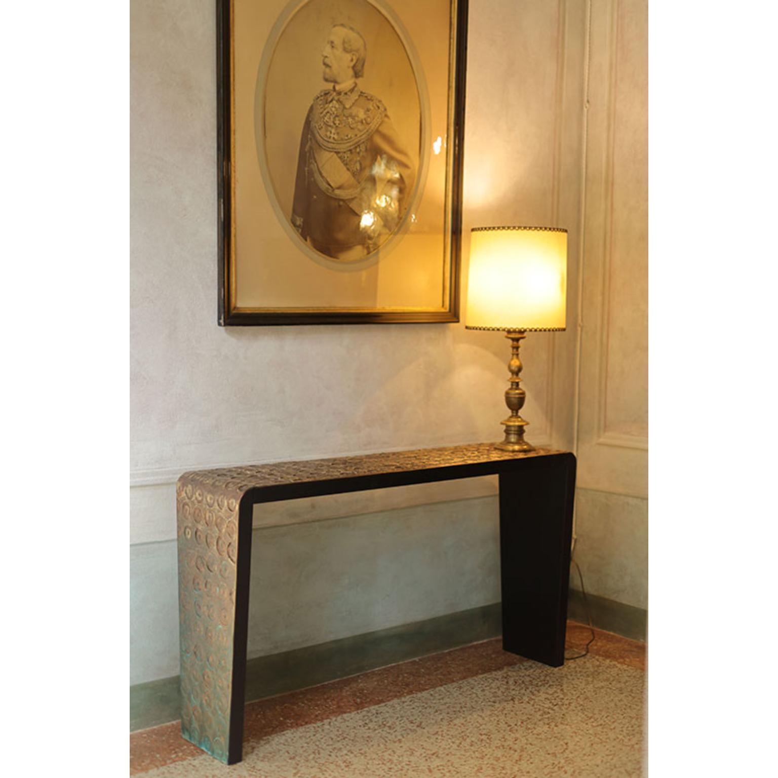 Limited Edition Black Oak Wood Console by Bottega Nera Furniture In New Condition For Sale In Geneve, CH