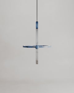 Limited Edition, Blue White Marble Stone Ring-Shaped Gaïa Lamp, Esther Knopfler