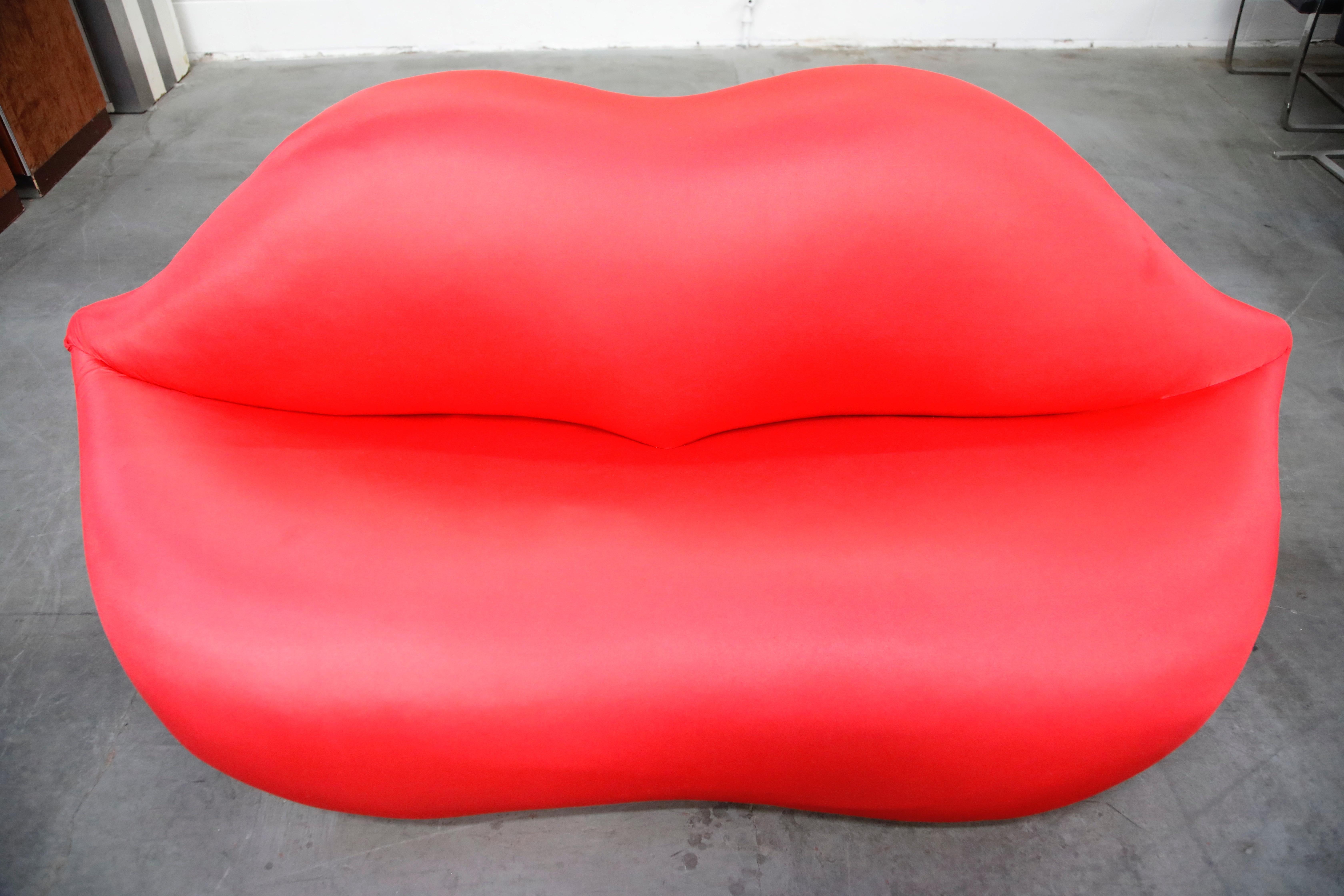 Fabric Limited Edition Bocca Sofa by Studio 65 for Gufram, Signed Dated Numbered, 1986
