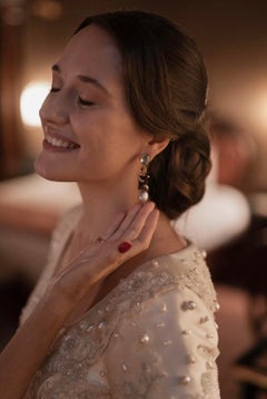 Pendants d'oreilles artisanaux en or audacieux, topaze, citrine et diamants, édition limitée