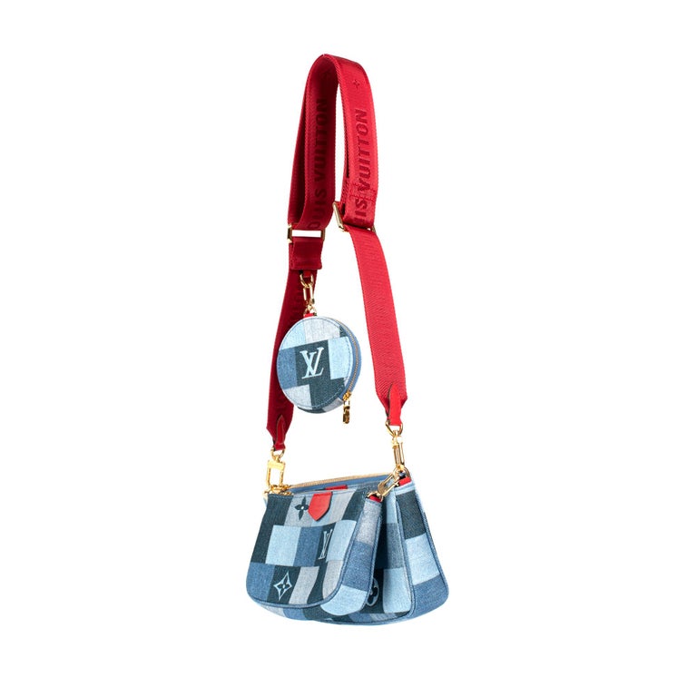 Multi pochette accessoires crossbody bag Louis Vuitton Blue in Denim -  Jeans - 11448515
