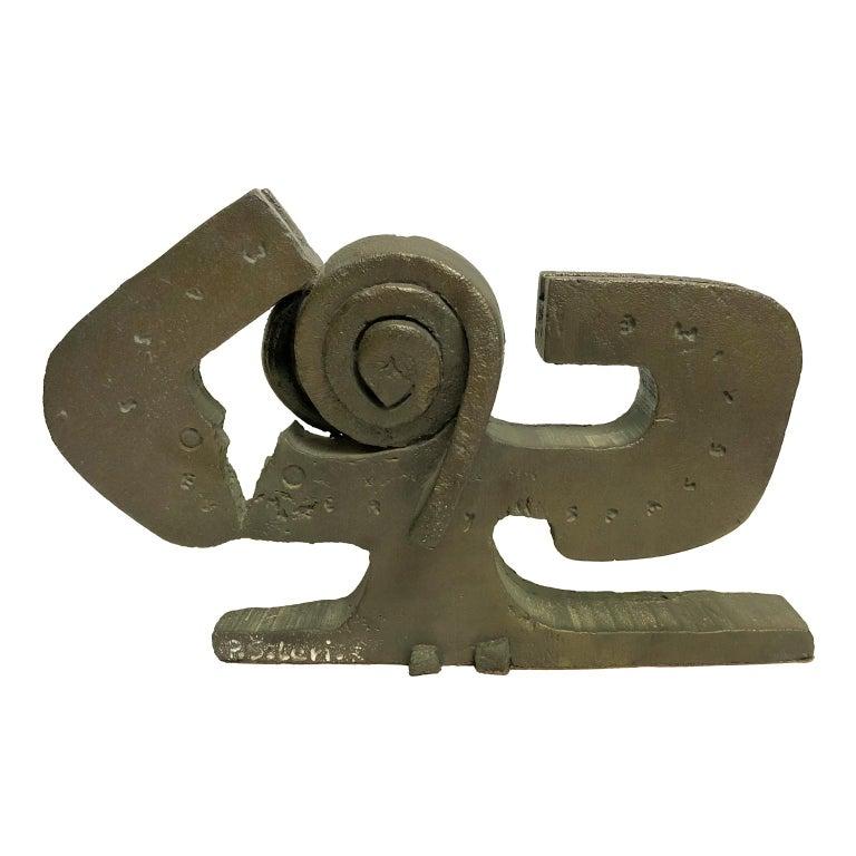 Limited edition bronze abstract sculpture by Paolo Soleri. Signed and numbered 96/102, USA, 1970s.
 