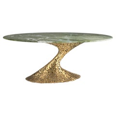 Limited Edition Bronze Dining Table With Marble Top