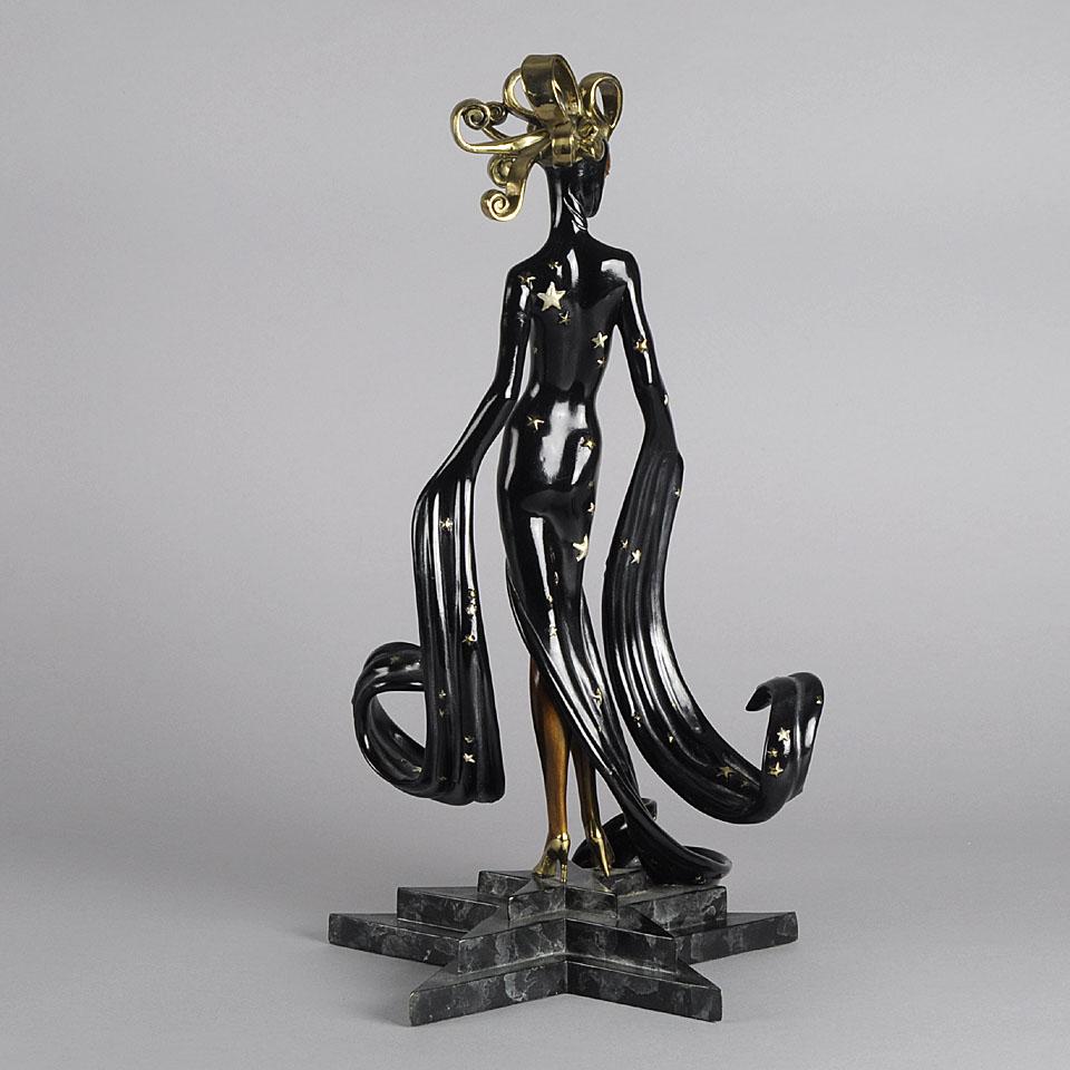 Limitierte Auflage der Bronzefigur „Bal Tabarin“ von Erté (Kaltmalerei) im Angebot