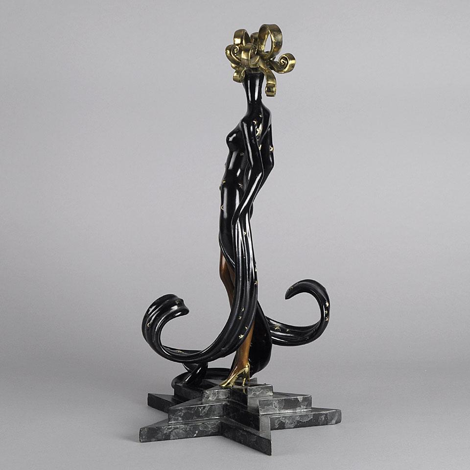 Russian Limited Edition Bronze Figure ‘Bal Tabarin’ by Erté For Sale