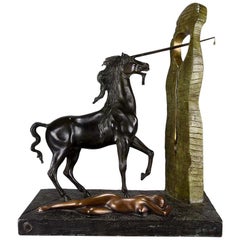 Groupe en bronze à édition limitée "Licorne" de Salvador Dali