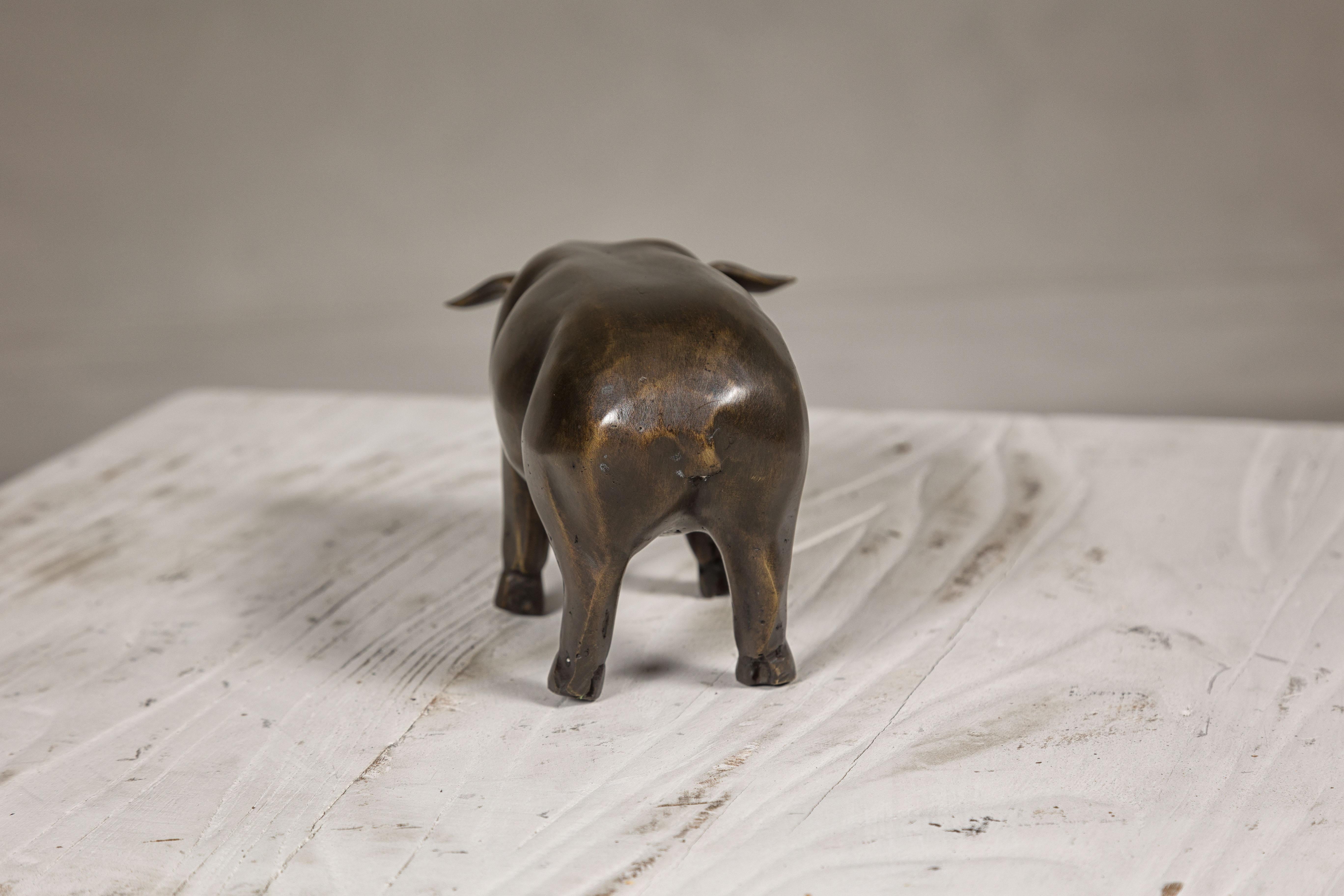 Limited Edition Bronze Pig Statuette from the Randolph Rose Collection For Sale 3