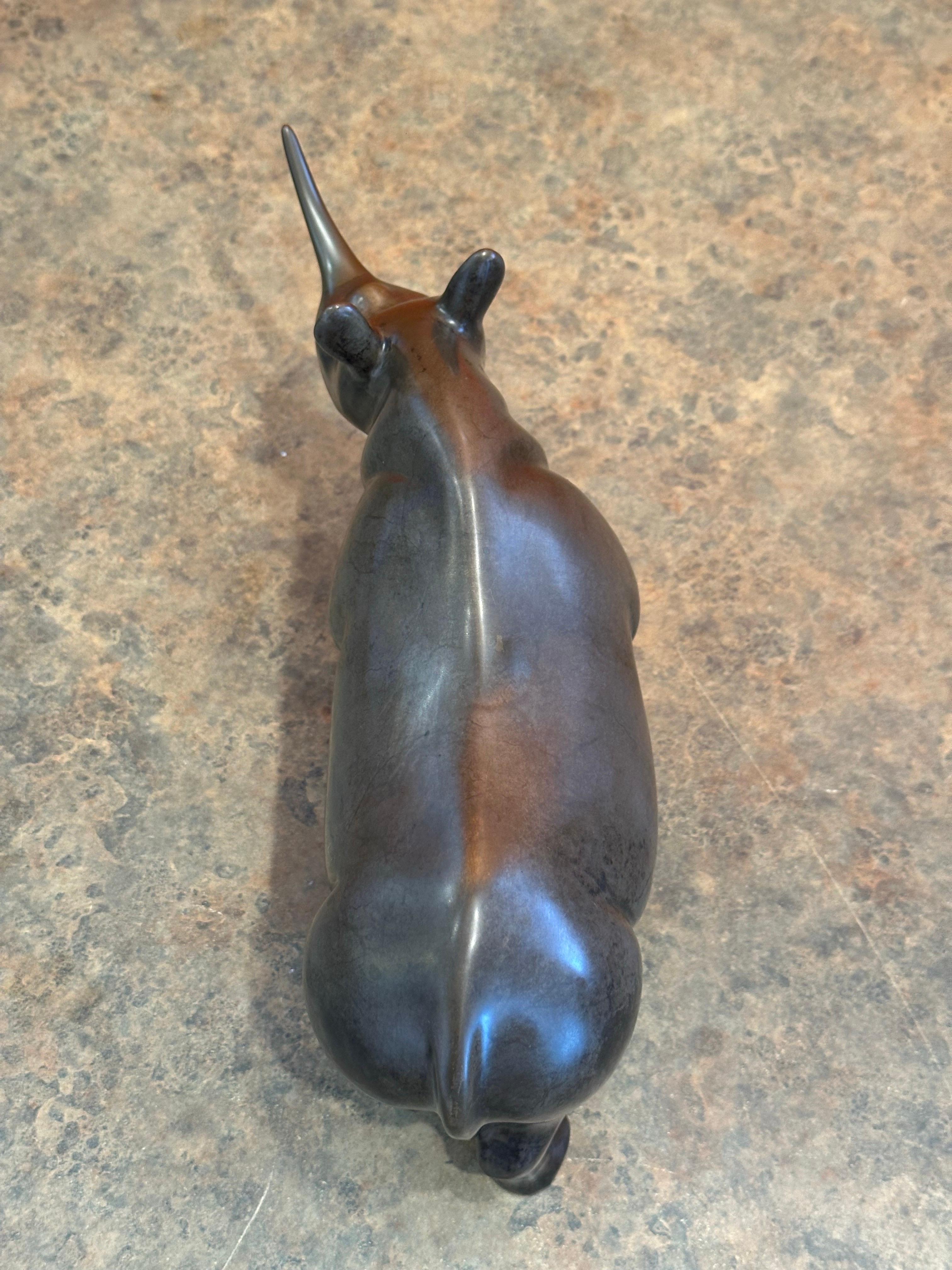 Limited Edition Bronze Rhinoceros Sculpture by Loet Vanderveen en vente 5