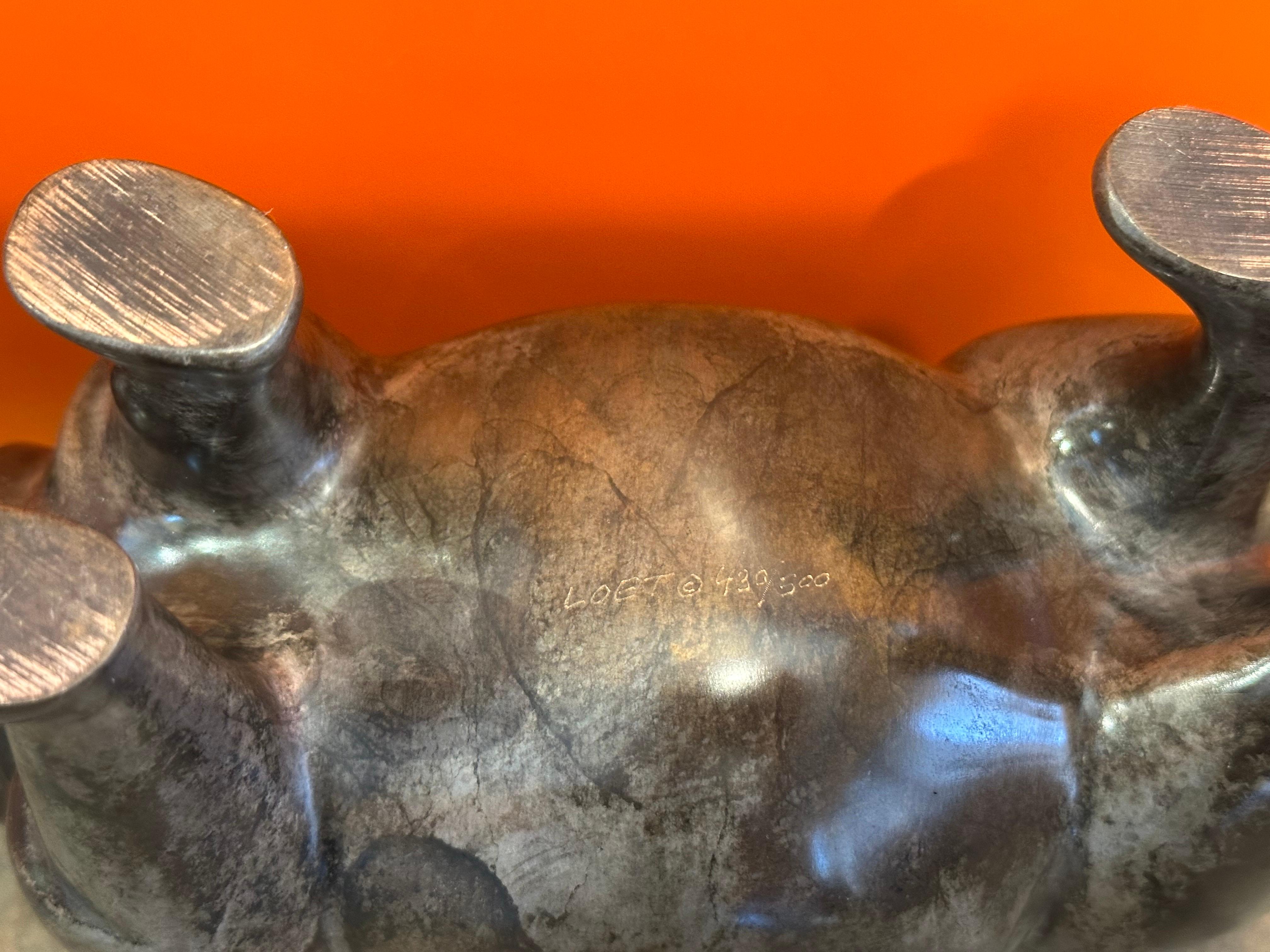 Limited Edition Bronze Rhinoceros Sculpture by Loet Vanderveen en vente 9