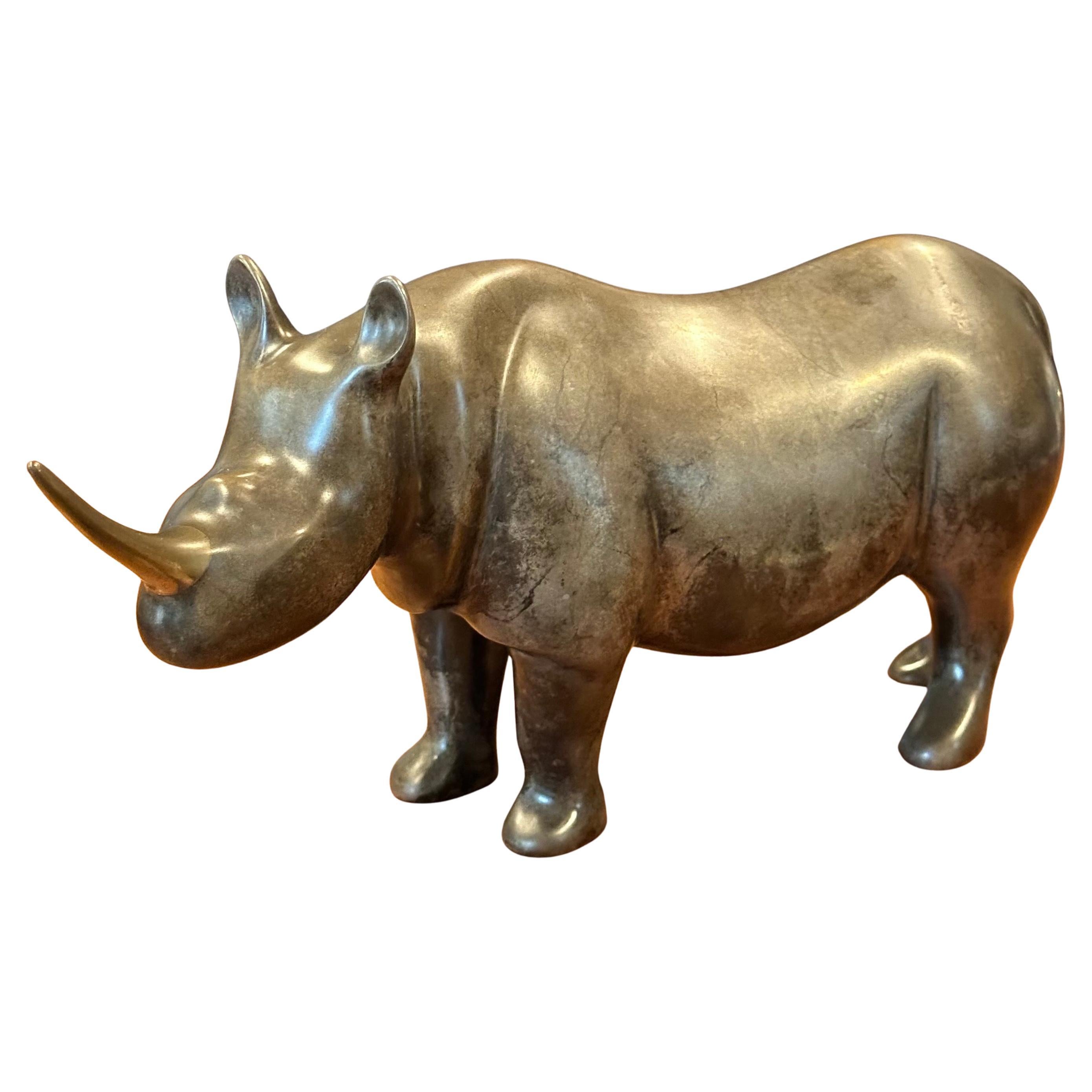 Limited Edition Bronze Rhinoceros Sculpture by Loet Vanderveen en vente 12