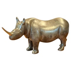 Limited Edition Bronze Rhinoceros Sculpture by Loet Vanderveen
