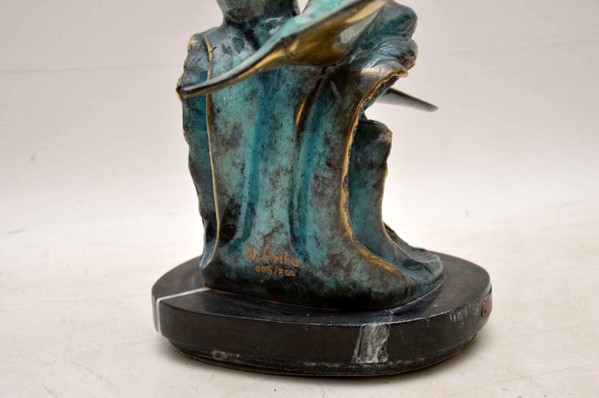 Limited Edition Bronze Sculpture by W. Aribu, “Pals 1” 005/300 4