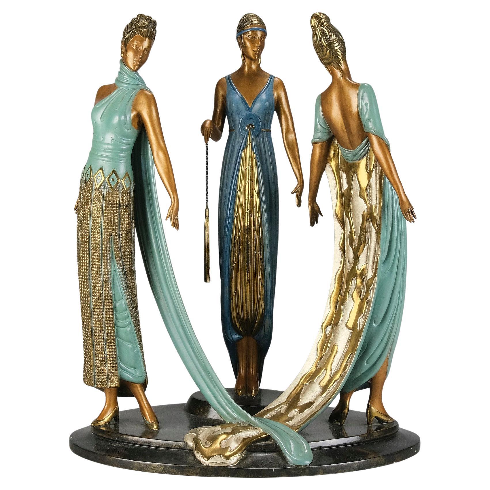 Limited Edition Bronze Sculpture entitled "Three Graces" by Erté