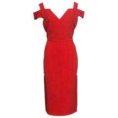 Limited Edition by Roland Mouret Bright Red Erskin Cocktail Dress L