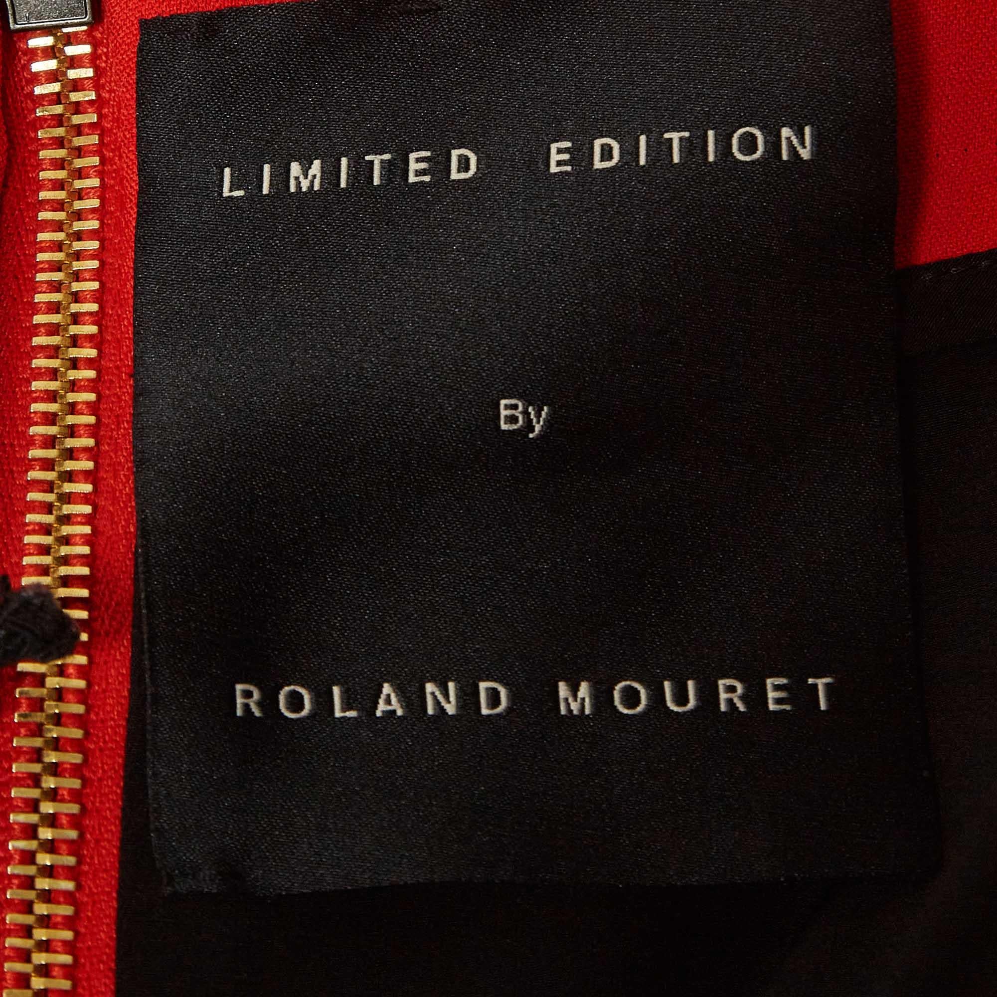 Women's Limited Edition by Roland Mouret Bright Red Stretch Crepe Erskin Dress L For Sale