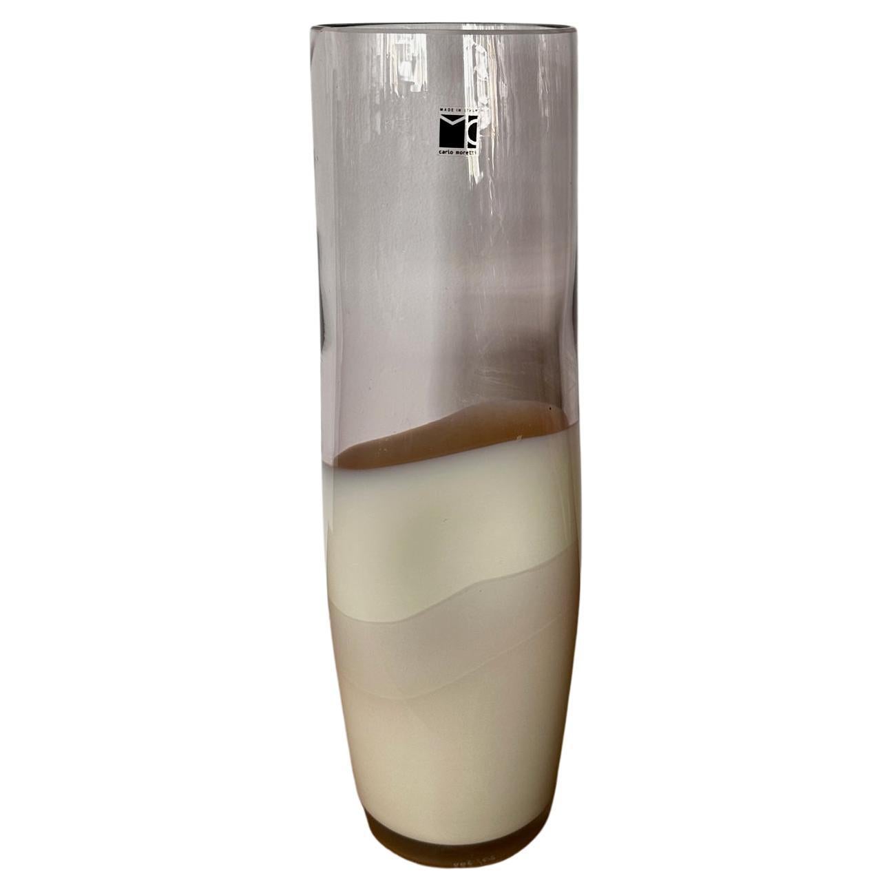 Limited Edition Carlo Moretti Italian Glass Vase For Sale