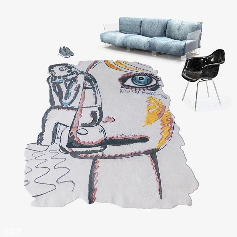 Limited Edition Carpet by Henzel Studio with Bjarne Melgaard in Wool and Silk In New Condition For Sale In Rhinebeck, NY