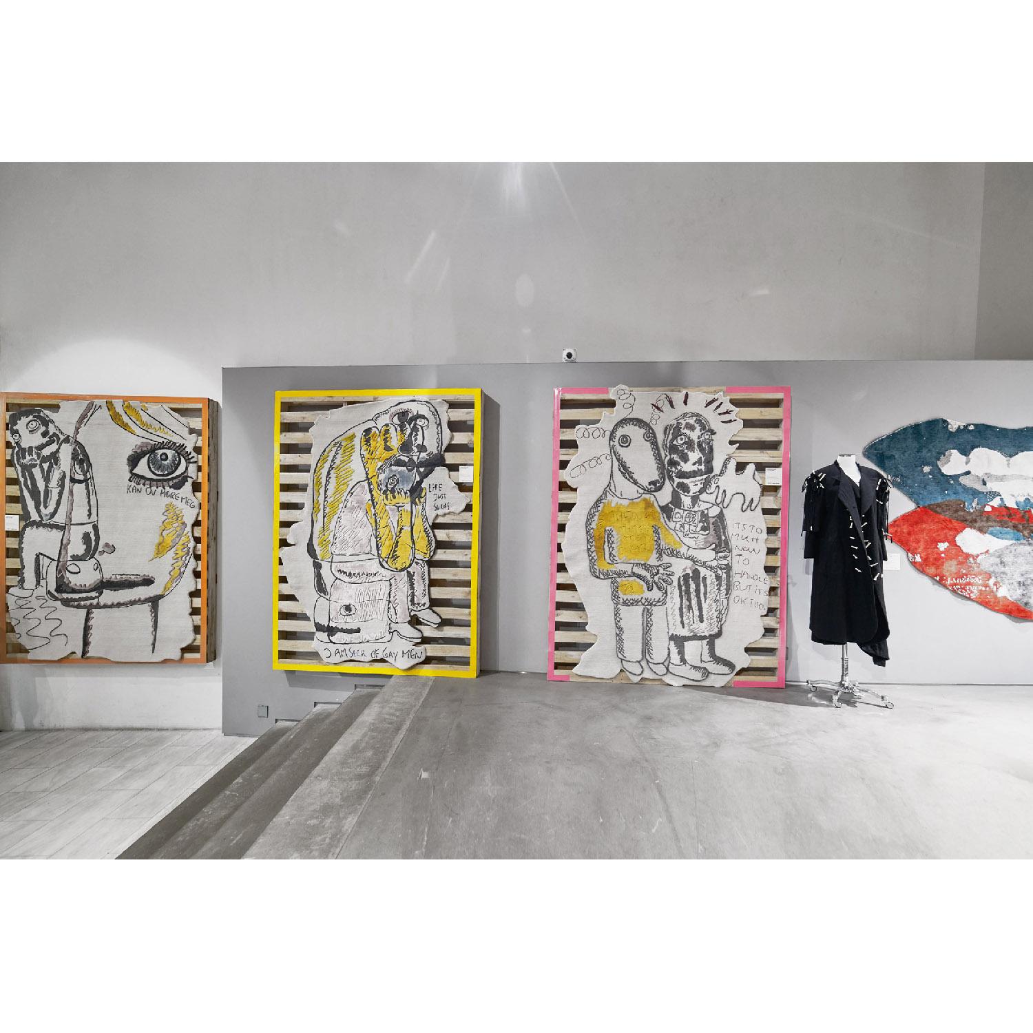 Modern Limited Edition Carpet by Henzel Studio with X Bjarne Melgaard in Wool and Silk For Sale