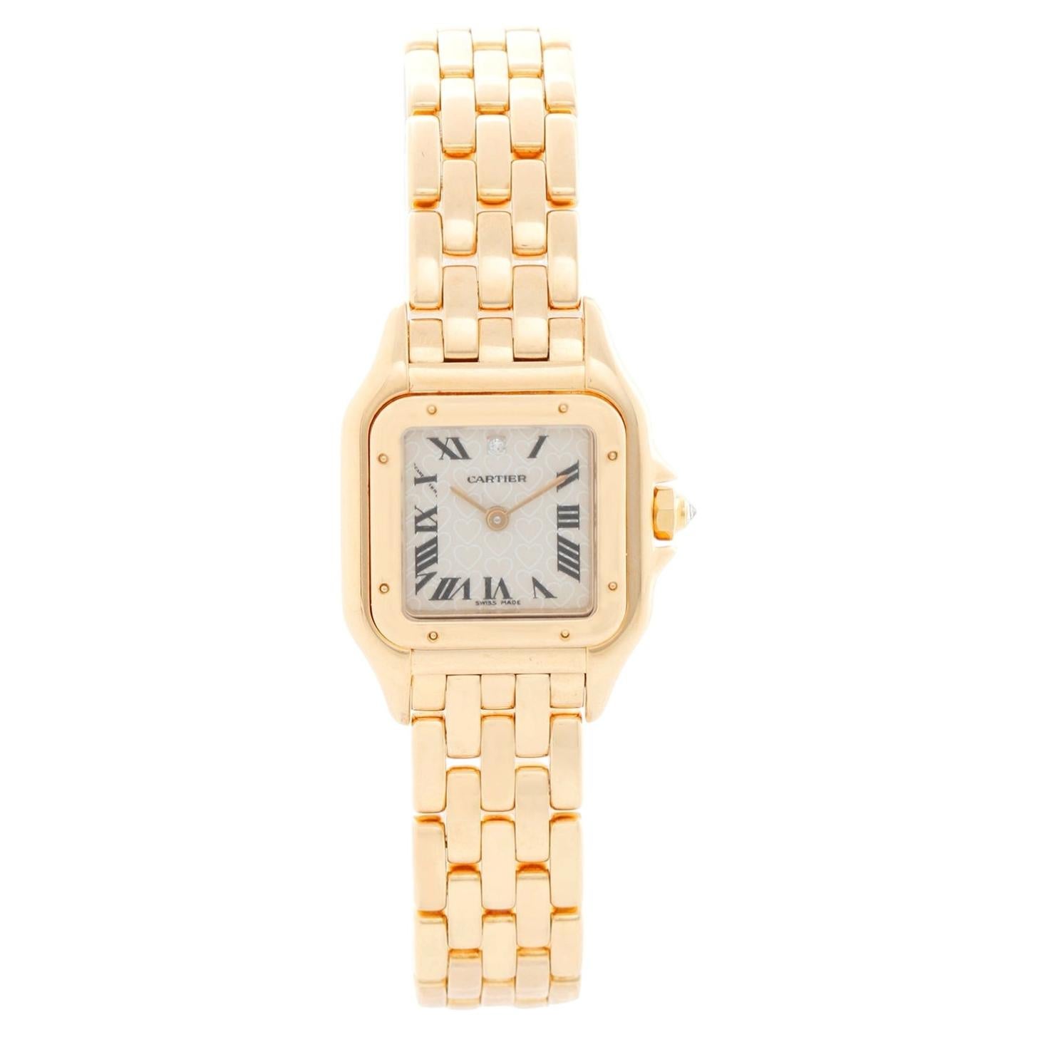 Limited Edition Cartier 18K Yellow Gold Panther Ladies Watch WF3254B9 1280