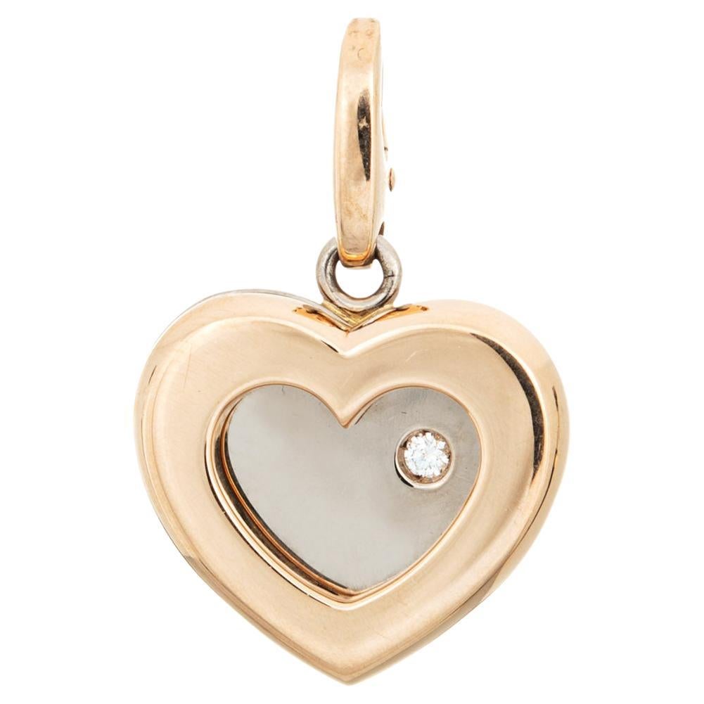 Limited Edition Cartier Diamond Heart Pendant Charm 18k Yellow Gold Jewelry