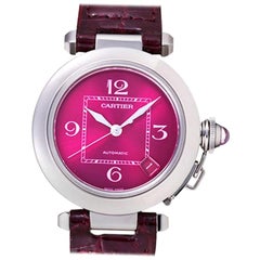 Limited Edition Cartier Pasha C Purple Stainless Steel Automatic Watch