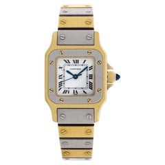 Limitierte Auflage:: Cartier Santos Damenuhr in 18k Weiß- und Gelbgold