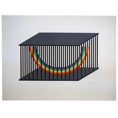 Limited Edition "Caught In a Cage" Signed by Patrick Hughes, 1979