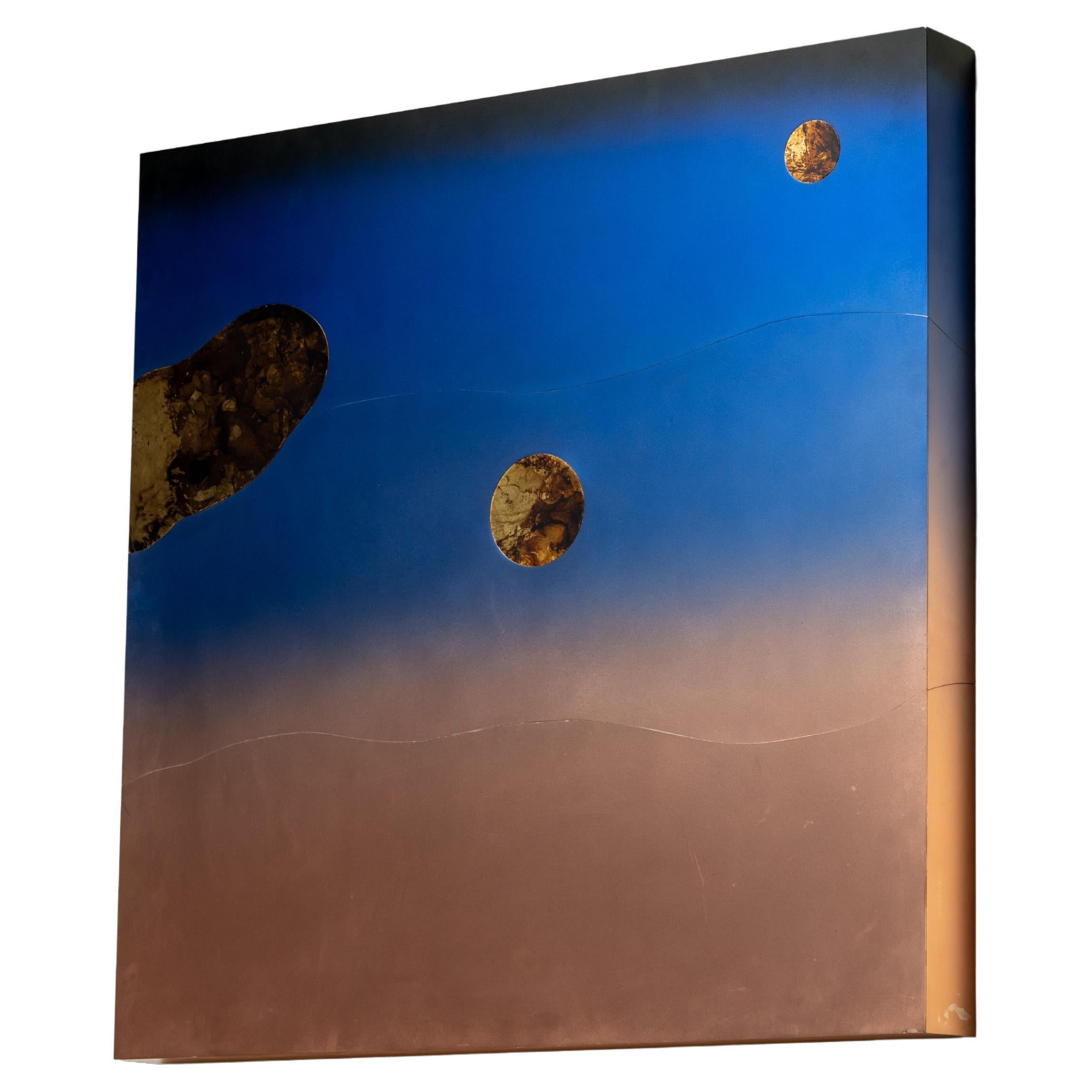 Limited Edition Celestial Wall Art II made in Pure Copper and Brass For Sale
