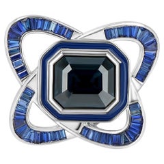 Édition limitée Bague de cocktail certifiée avec spinelle de 7 carats et saphir de 1,12 carat Édition limitée Bague de cocktail certifiée avec spinelle de 7 carats et saphir de 1,12 carat