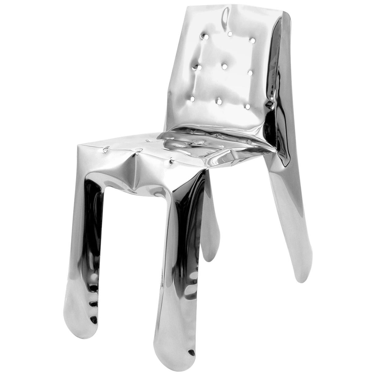 In Stock in Los Angeles, Limited Edition Chair in Polished Stainless Steel