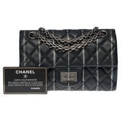 Limited edition Chanel 2.55 Mini flap shoulder bag in black quilted lambskin, SHW