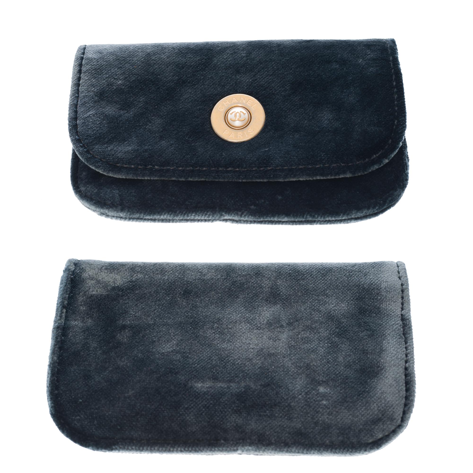 Limited Edition Chanel Camellia Flap bag quilted Velvet Small shoulder bag 6