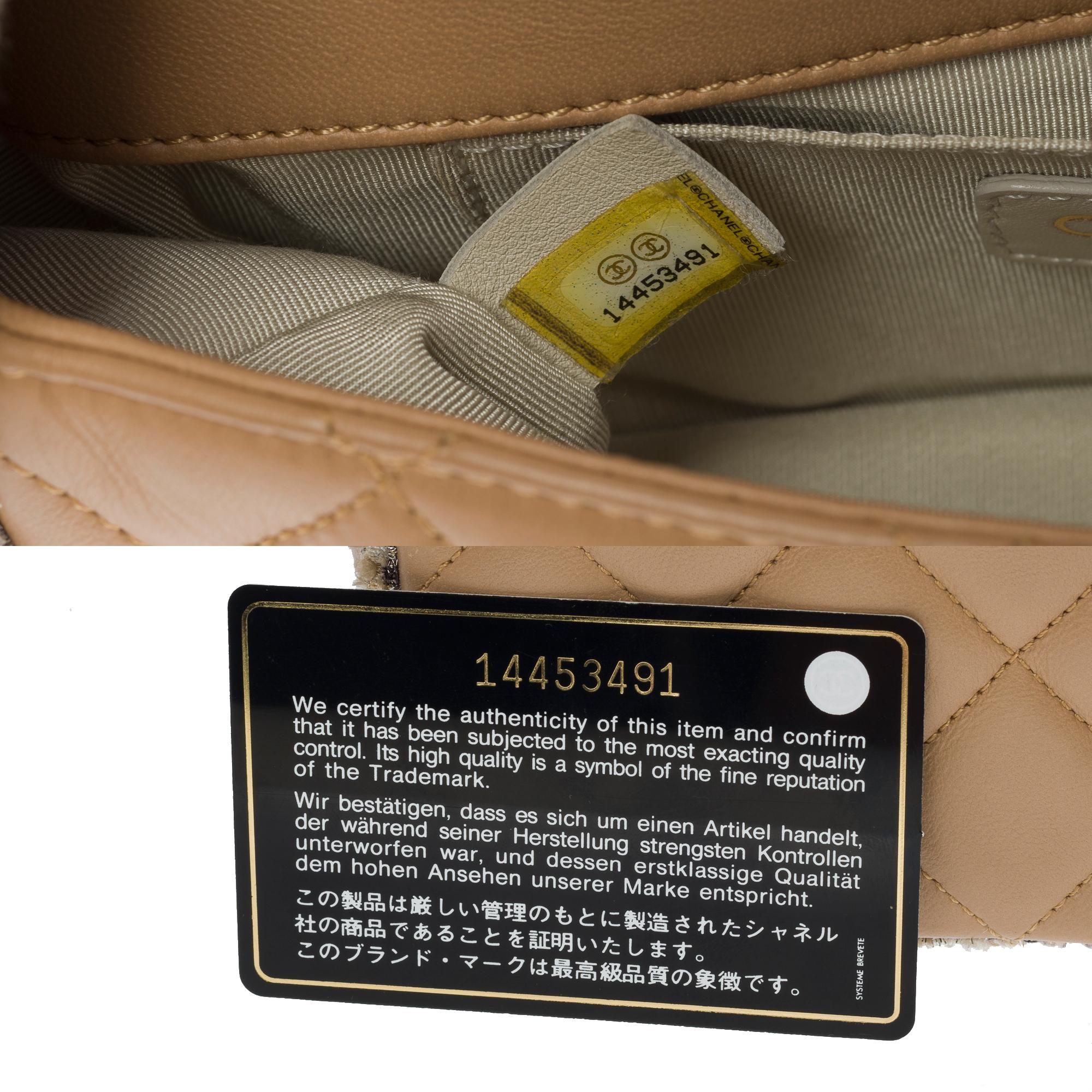 Bolso Chanel Full flap de edición limitada en piel de cordero acolchada beige, GHW 2