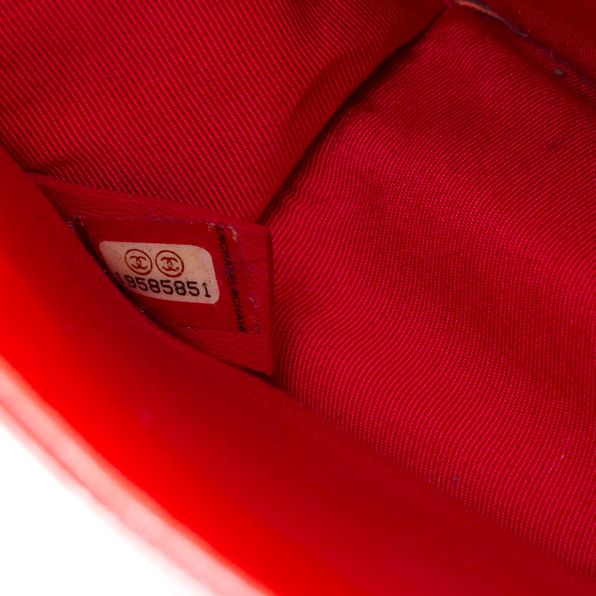 Limited edition Chanel Lego Brick shoulder flap bag in Coral & Red leather, SHW 3
