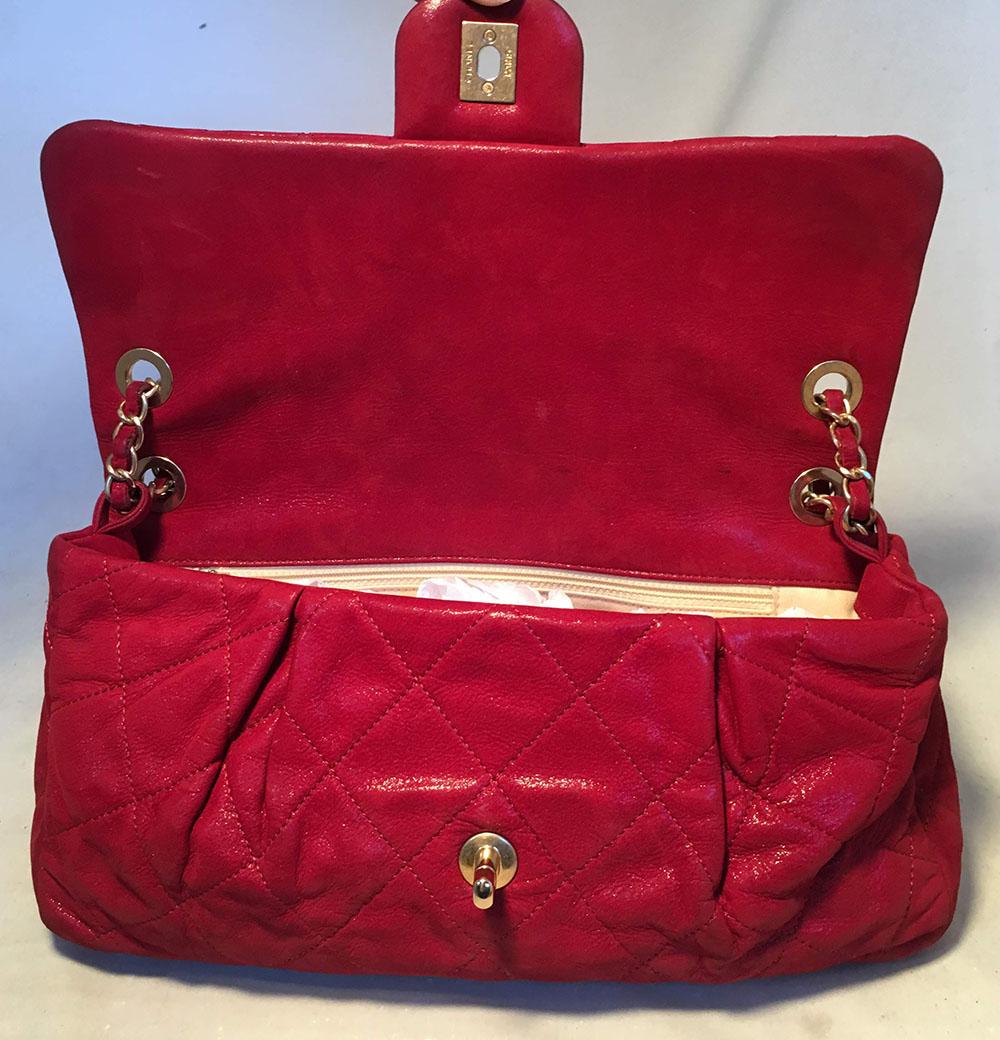 Chanel Red Iridescent Calfskin Chic Quilt Flap Bag 1