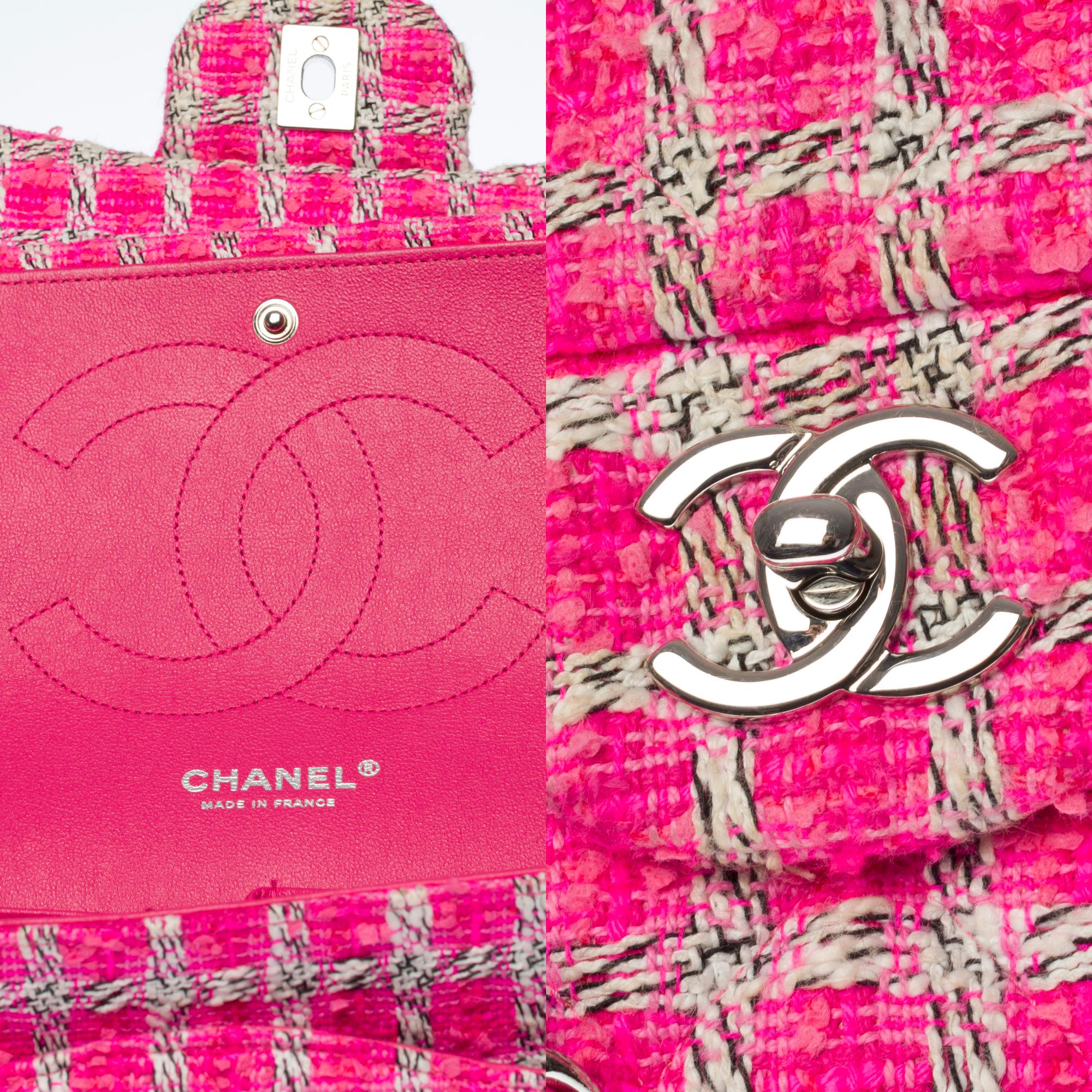 Women's Limited Edition Chanel Timeless Jumbo Shoulder bag in Pink Tweed with SHW