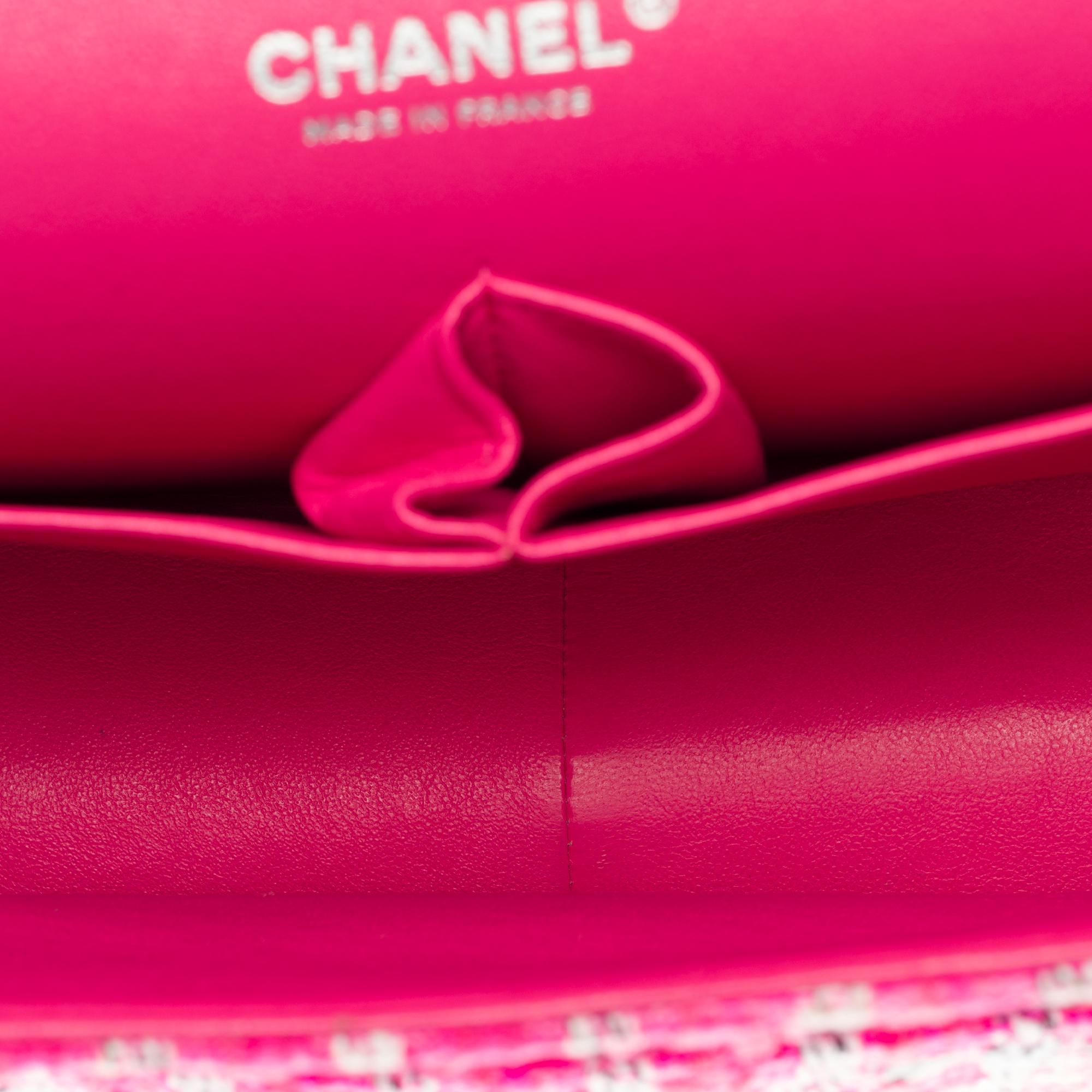 Limited Edition Chanel Timeless Jumbo Shoulder bag in Pink Tweed with SHW 2