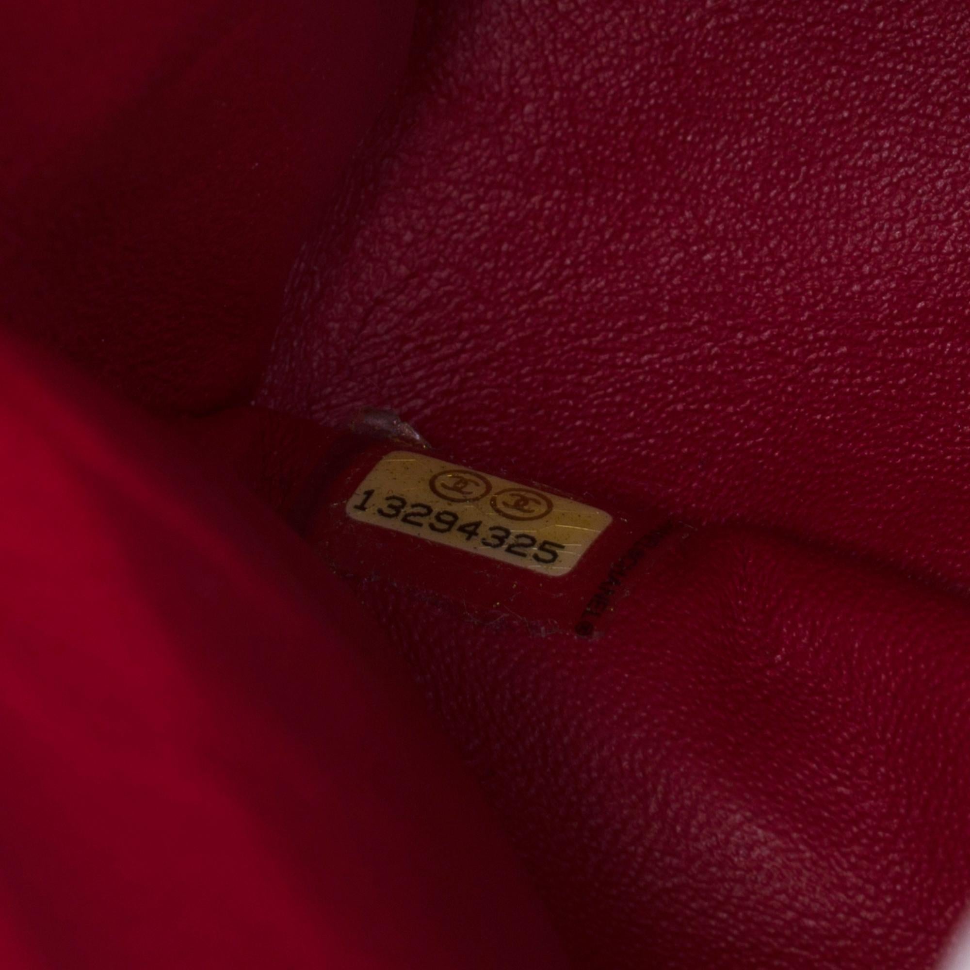 Limited Edition Chanel Timeless Shoulder bag in Red & White Tweed, SHW 1
