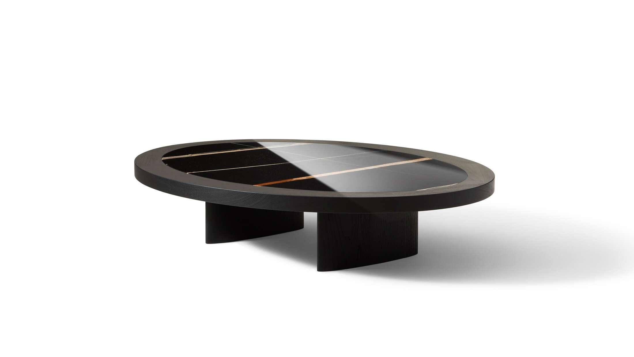 Limited Edition Charlotte Perriand Monta Coffee Table Blue Granite Top, New In New Condition In Berlin, DE