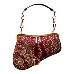 LIMITED EDITION Christian Dior for John Galliano Satteltasche mit Stickerei und Spiegel