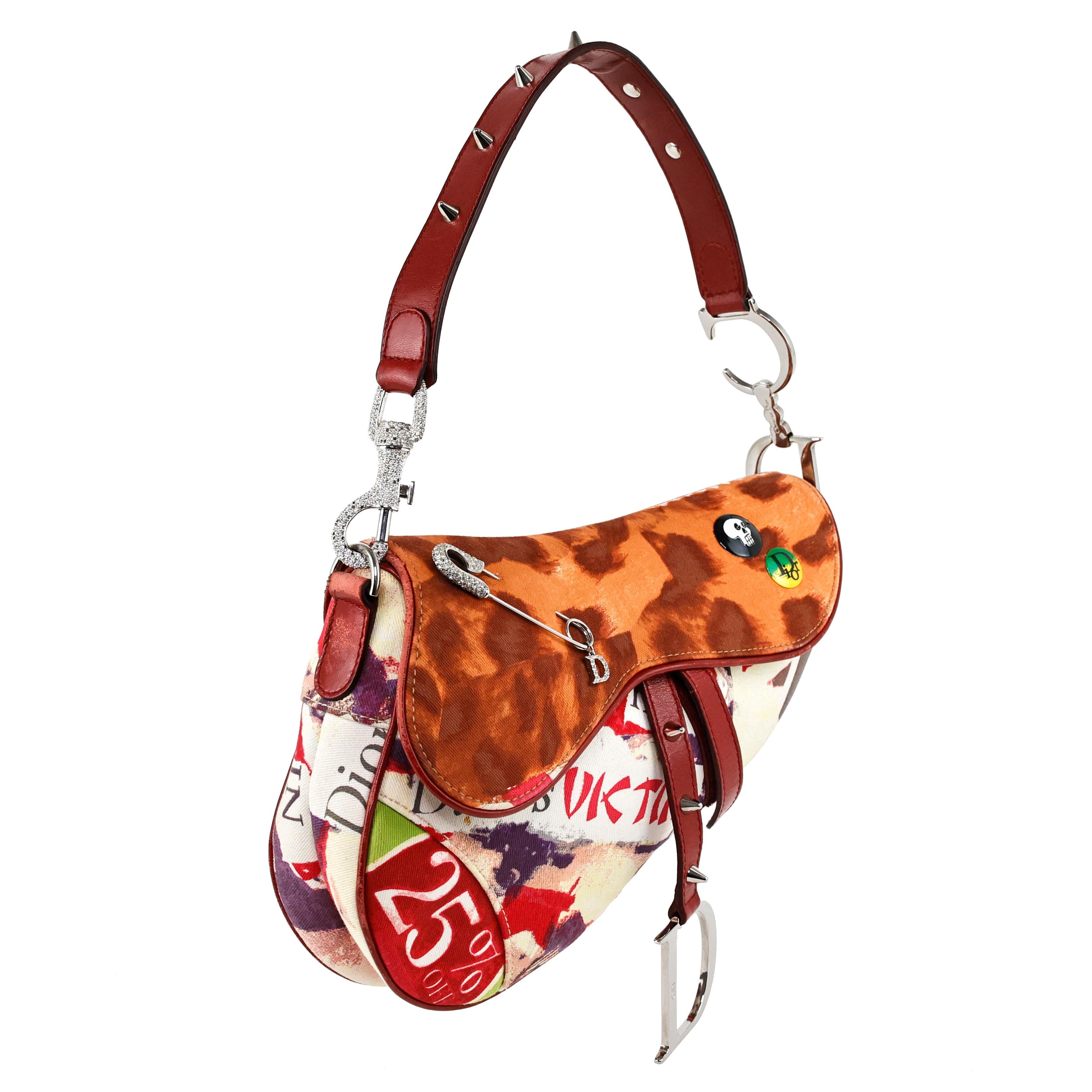 Limited Edition Christian Dior by John Galliano Victim Saddle Bag For Sale 8