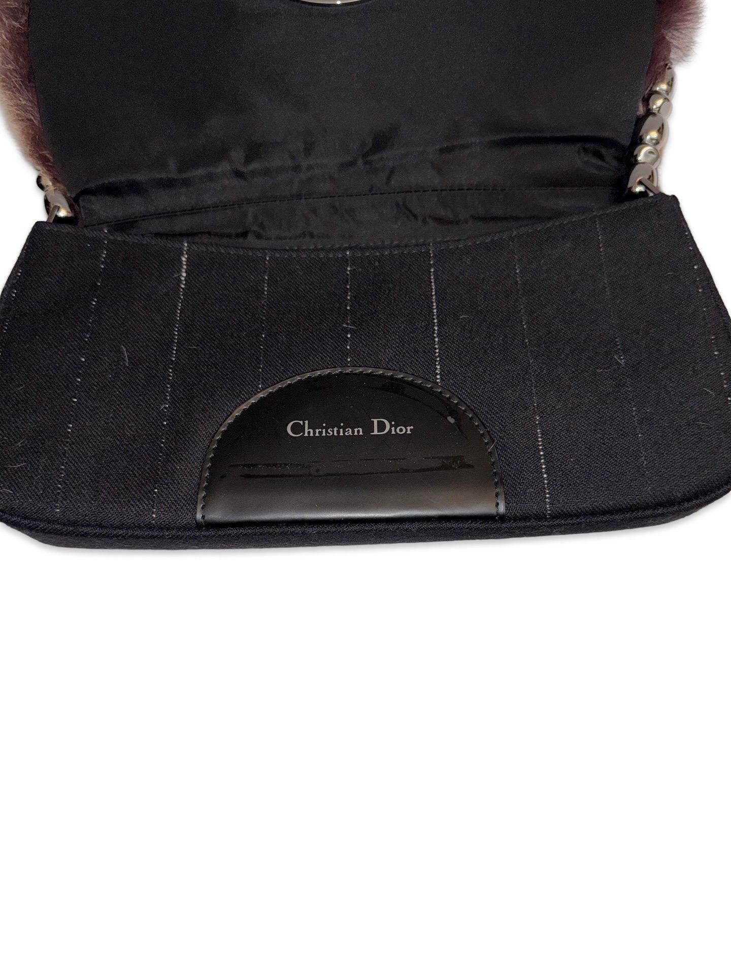 Limited edition Christian Dior fur hobo bag In New Condition For Sale In Sheung Wan, HK