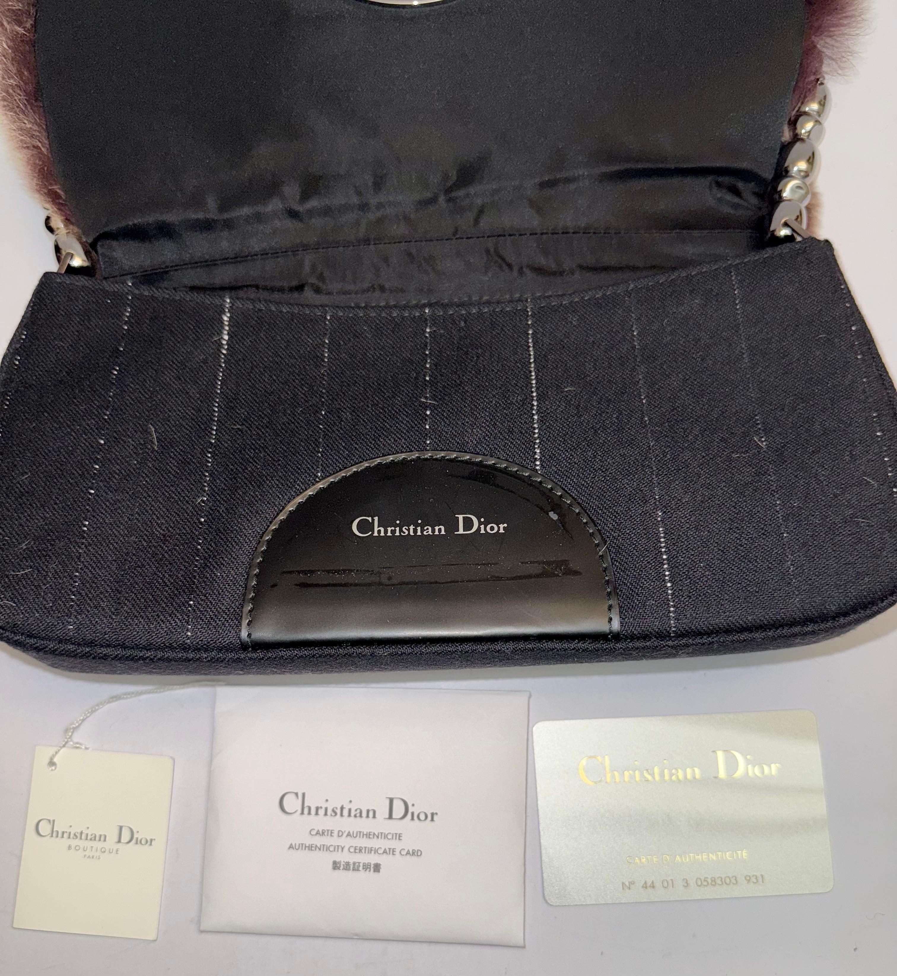 Limited edition Christian Dior fur hobo bag For Sale 4