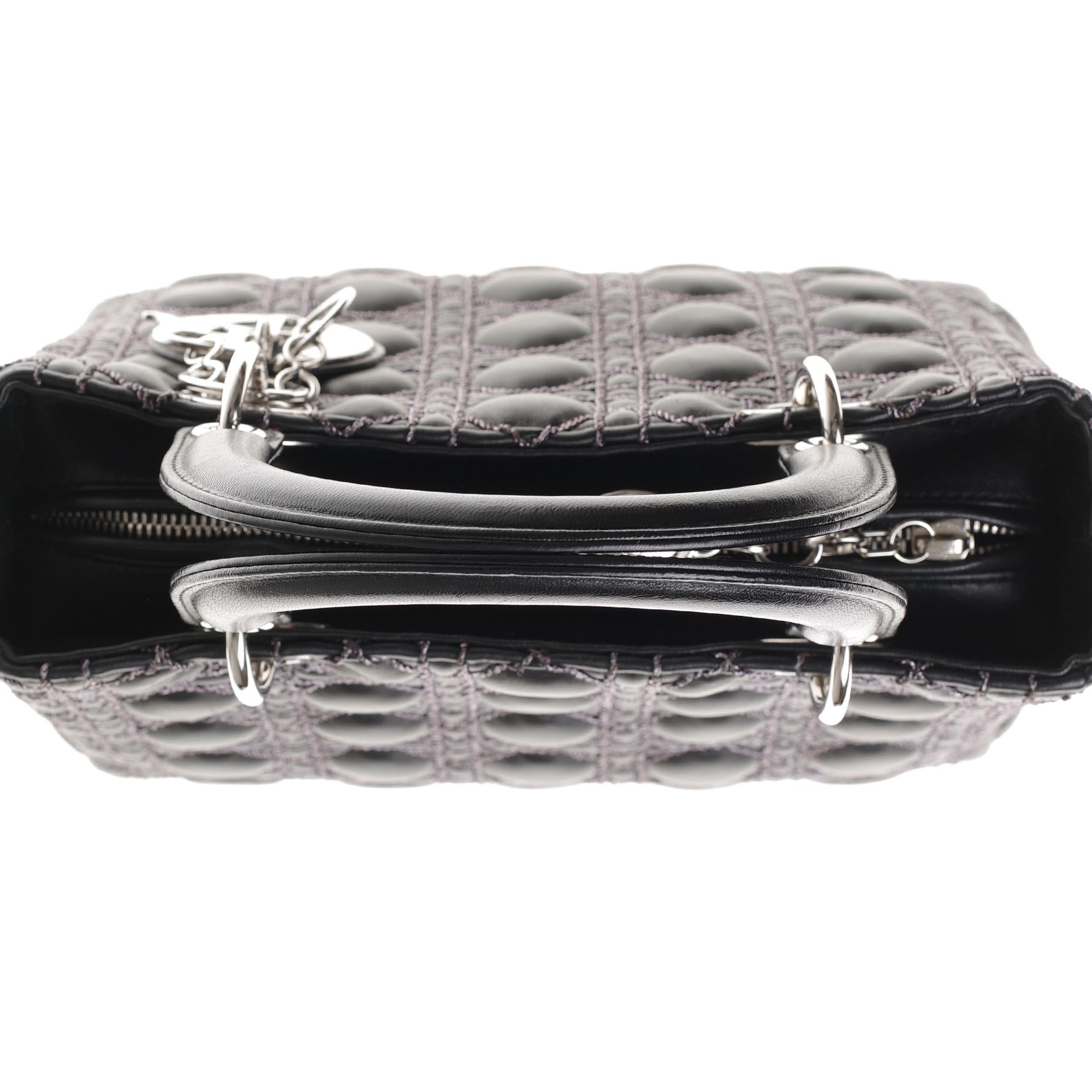  Limited Edition-Christian Dior Lady Dior MM handbag in black cannage leather 2