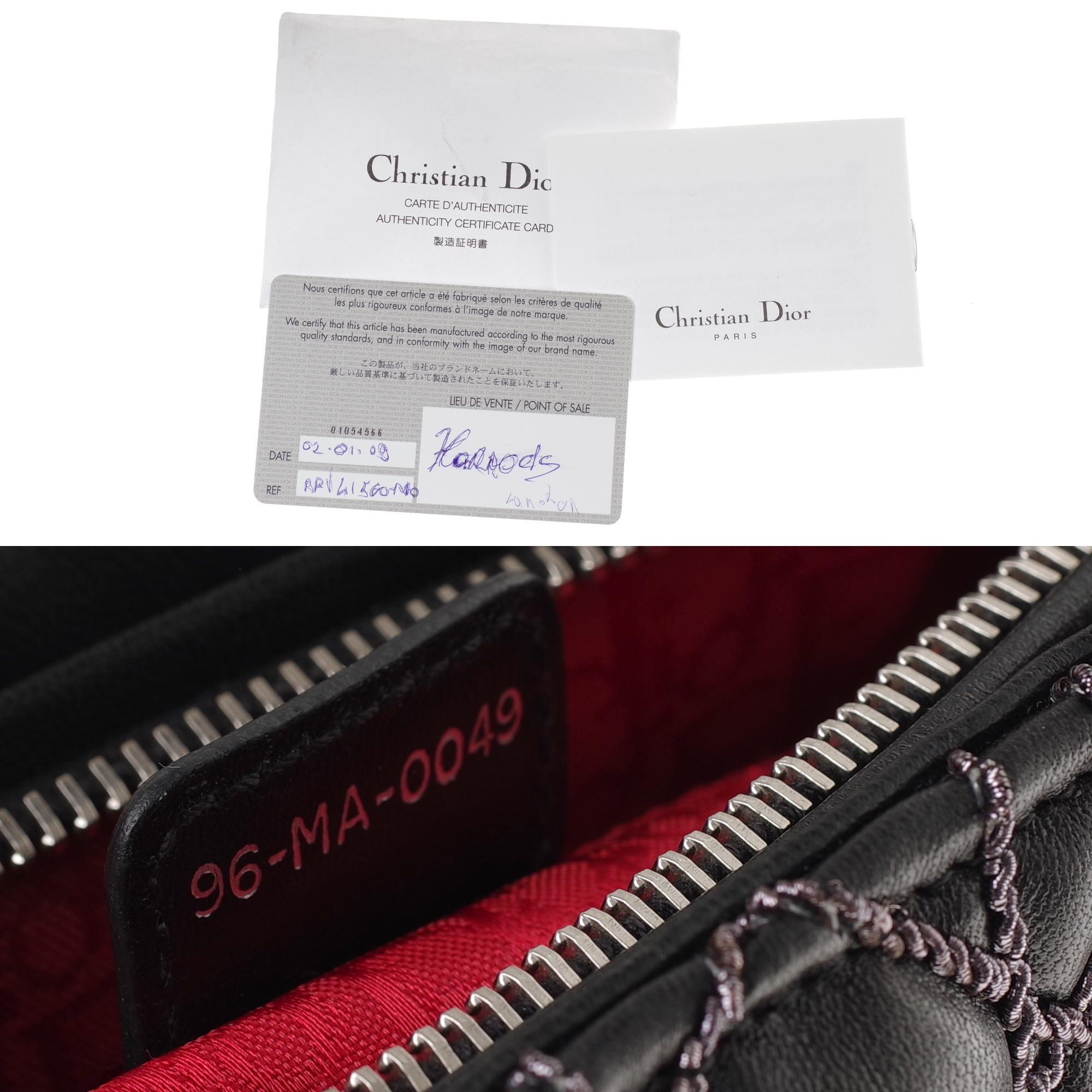 Women's  Limited Edition-Christian Dior Lady Dior MM handbag in black cannage leather
