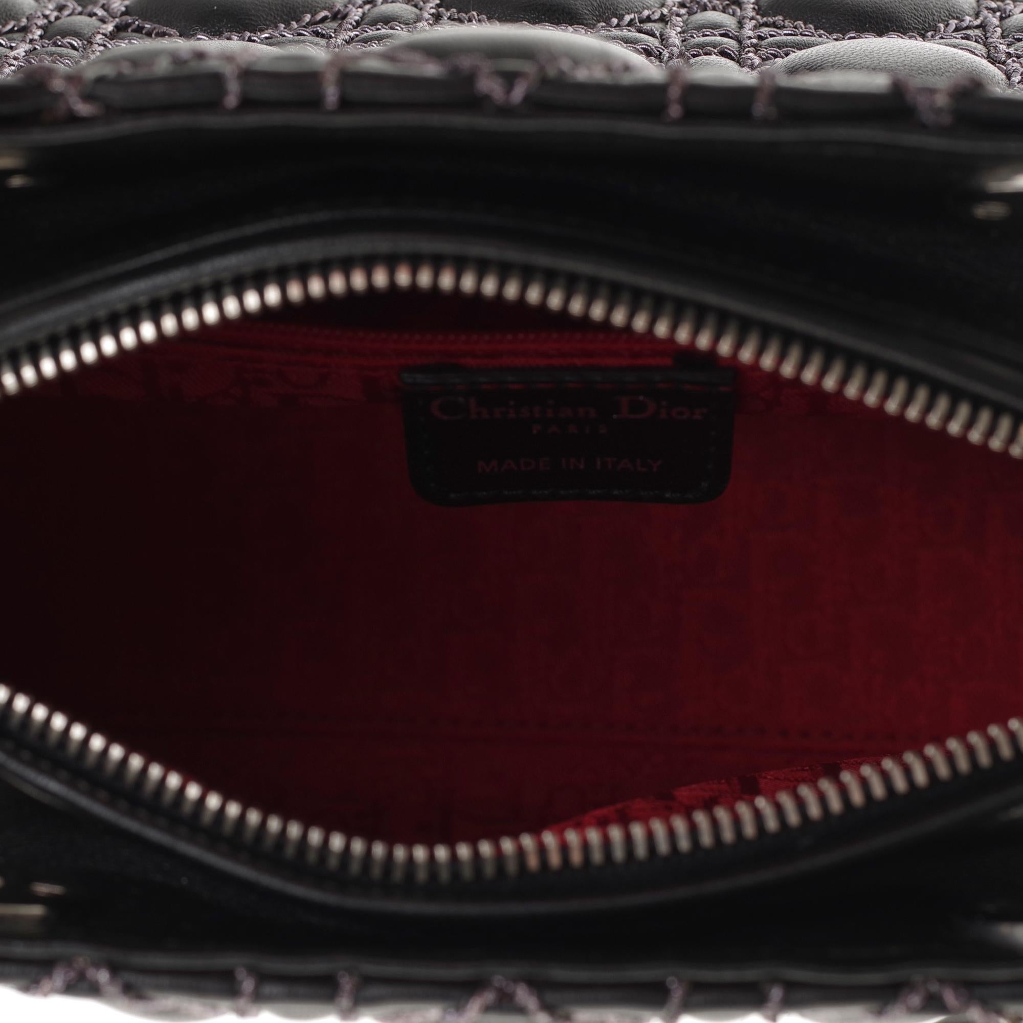  Limited Edition-Christian Dior Lady Dior MM handbag in black cannage leather 1