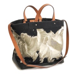 Limited Edition Coach x James Nares Large Brushstroke Tote Bag Canvas Leather